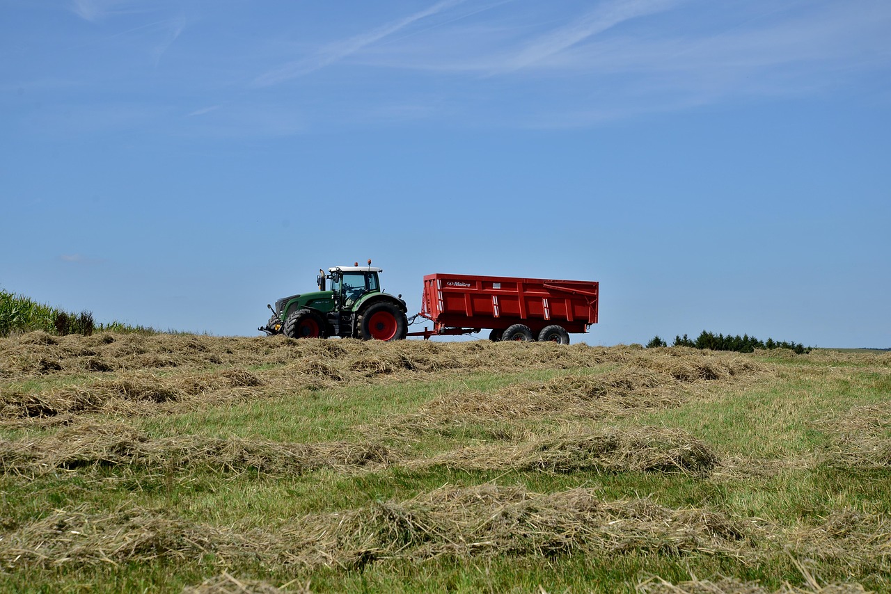 grass harvesting silage tractor